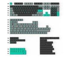 Klaviatūra Keychron Cherry ProfileDouble - Shot PBT klavišų rinkinys, mėtų/pilkos spalvos, 219 vnt.
