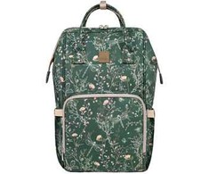 KikkaBoo Přebalovací batoh Siena Luxe Secret Garden Deep Žalias