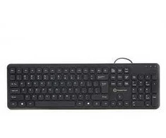 Powerton LIFE SLIM Klaviatūra su laidu (USB) US, juoda