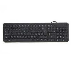 Powerton LIFE SLIM Klaviatūra su laidu (USB) CZ/SK, juoda