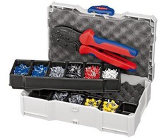 KNIPEX užspaudimų asortimentas galinėms rankovėms su užspaudimo replėmis