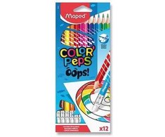 Maped Spalvotas pieštukas ColorPeps Oops! 12vnt. su gumele