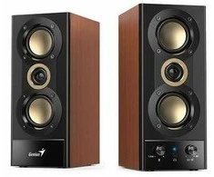 Kompiuterio kolonėlės Genius garsiakalbiai SP-HF800BT, 2.0, 20W, juoda-ruda, Bluetooth 5.3