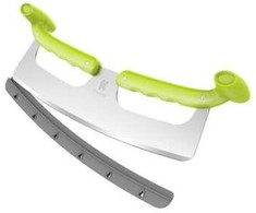 Kozygear KozyGear Pizzaschneider Mezzaluna mit doppel.Schutzgriff