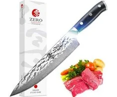 Kozygear KozyGear Premier 8" 33cm Chef's Messer gehämmert Japan Super