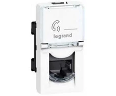 Legrand 076573 MOSAIC Lizdas vienvietis kompiuteris RJ45 kat.6a STP 1M balta 076573