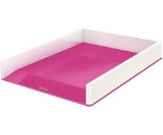Dokumentų lentynėlė Leitz Wow Dual, A4, plastikinė, baltos/rožinės spalvos