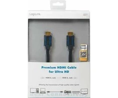 „Logilink“ | Aukščiausios kokybės HDMI kabelis, skirtas „Ultra HD“ | CHB005 | HDMI kištukas (A tipo) | HDMI kištukas (A tipo) | HDMI į HDMI | 3 m