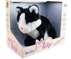 MaDe 12617 Kočka Micka na baterie, reaguje na zvuk, juoda