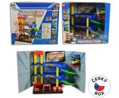 MaDe 95579 - Garažas, 29 cm + 3 automobiliai, spalvingas
