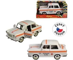 MaDe 98528 - Retro greitosios pagalbos automobilis ant smagračio 6 x 17 x 8 cm