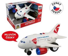 MaDe 98535 - Čekijos avialinijų lėktuvas su kapitono ir stiuardesės pranešimais, smagračiu, 20 cm