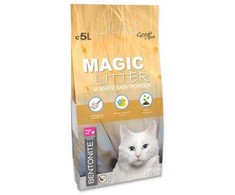 Placek Smiltis kaķu tualetēm - Magic Litter Bentonite Ultra Baltas Baby Powder, 5l