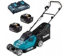 Makita DLM382PM2 Cordless LawnMower 2X18V, 38cm, 2X4,0Ah Li-ion DC18RD 3 in 1 (Cutting/Collecting/Mulching)