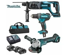 MAKITA COMBO SET 18V DLX3078TX1 (DDF482 + DGA504 + DHR241) 3x5.0 KREPŠELIS