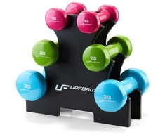 MARBO Rinkinys hantli fitness winylowych 12 kg ze stojakiem - UpForm