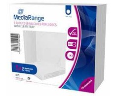 MediaRange Pudełko na płyty CD na 2 płyty 10.4mm permatomas tacka 5pcs