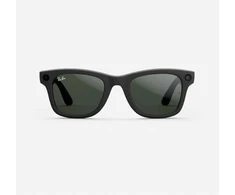 Išmanieji akiniai RayBan Meta Wayfarer, juodi matiniai rėmeliai ir skaidrūs (pereinantys į grafito žalią) lęšiai, poliarizuoti