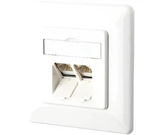 METZ CONNECT E-DAT C6A 2 Port UP grynai baltas