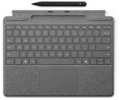 Microsoft „Surface Pro Signature“ klaviatūra su plonu rašikliu 2 Microsoft Dangtelis, jungtis „Platyna“
