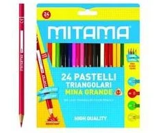 MITAMA trikampiai spalvoti pieštukai 3,3 mm (24 vnt.)