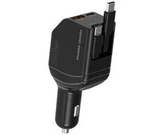 Mobile Origin 90 W automobilinis įkroviklis CA22 - USB-C + USB-A, 2x USB-C laidai