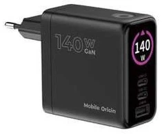 Įkroviklis Mobile Origin 140W GaN Ekranas Charger PW21 - 2x USB-C + USB-A