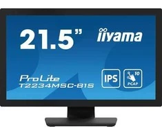 Monitorius „Iiyama PROLITE T2234MSC-B1S“ 22 colių „Full HD“ 10 taškų jutiklinis ekranas su IPS skydelio technologija, jutiklinio stiklo funkcija ir pirštų atspaudų apsaugančia danga