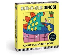 „Mudpuppy Rub-a-Dub Dinos!“ vonios knyga „Spalvų magija“