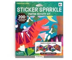 KNYGA Bookshop Dinosaur Land Sticker Sparkle Poster Activity Kit
