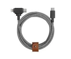 Native Union Belt universalus kabelis (USB-C – Lightning/USB-C) 1.5m, zebrinis