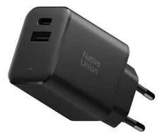 Native Union Fast GaN įkroviklis PD 45W (2 jungtys), juodos spalvos