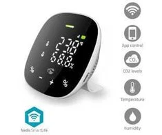 Nedis SmartLife Wi-Fi oro kokybės jutiklis WIFISA20CBK Juodai-balta