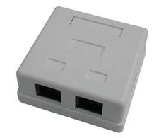DATACOM Data socket UTP CAT5E 2xRJ45 baltas