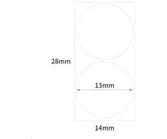 Šiluminės etiketės Niimbot lipdukai T 14x28mm 220 vnt (baltas apvalus)