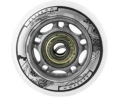 Nils Extreme PU 64x24 82A baltos (4 vnt.) + ABEC- 7 (8 vnt.) rinkinys (16- 32- 007)