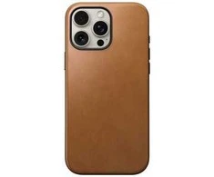 Nomad Modernus odinis dėklas, angliškas, gelsvai rudas, „iPhone 16 Pro Max“