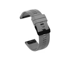RhinoTech dirželis Garmin QuickFit sportiniam silikoniniam 26mm pilkoms