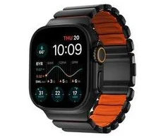 Nomad Stratos apyrankė juodos spalvos Titanium Ultra oranžinės spalvos FKM AW 45/46/49mm