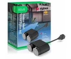 Nous Išmanioji rozetė ZigBee, dviguba, 230Vac 16A, hermetiška IP44, su energijos matavimu, TUYA / Smart Life