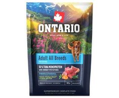 Ontario Adult All Breeds Monoprotein Tuna &amp; Sweet bulvės 0.1kg (Mėginys)