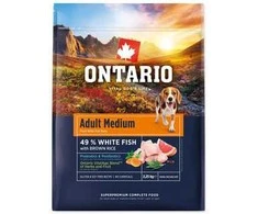 Ontario Adult Medium žuvis &amp; Brown ryžiai 2,25kg