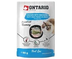Konservuotas kačių maistas - Ontario Herb vištiena su skumbre, ryžiais ir rozmarinu, 80g