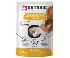 ONTARIO vištiena su kumpiu katėms 80g