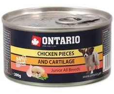 Ontario Konzerva Junior kuřecí kousky a chrupavky 200g