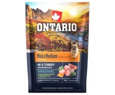 Ontario Mini &amp; Medium Weight Control kalakutiena &amp; Brown ryžiai 0.1kg (Mėginys)