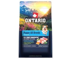 Ontario Puppy &amp; Junior All Breeds Monoprotein kalakutiena &amp; Sweet bulvės 0.75kg