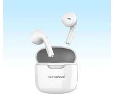 Ausinės Orava belaidės ausinės su mikrofonu, USB-C, dotykowe sterowanie, do uszu, IPX3, balta
