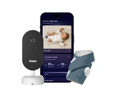 Mobili auklė Owlet Dream Duo (Gen 3), su mėlynomis kojinėmis
