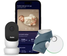 Išmani kūdikio kojinė „Owlet Dream Sock“, mėlynos spalvos + Owlet Cam 2 mobili auklė